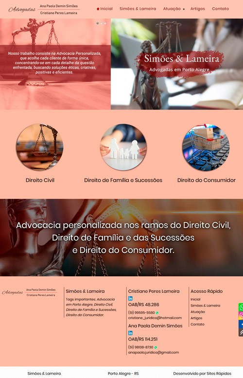 Simões e Lameira Advocacia - Criação Sites Rápidos